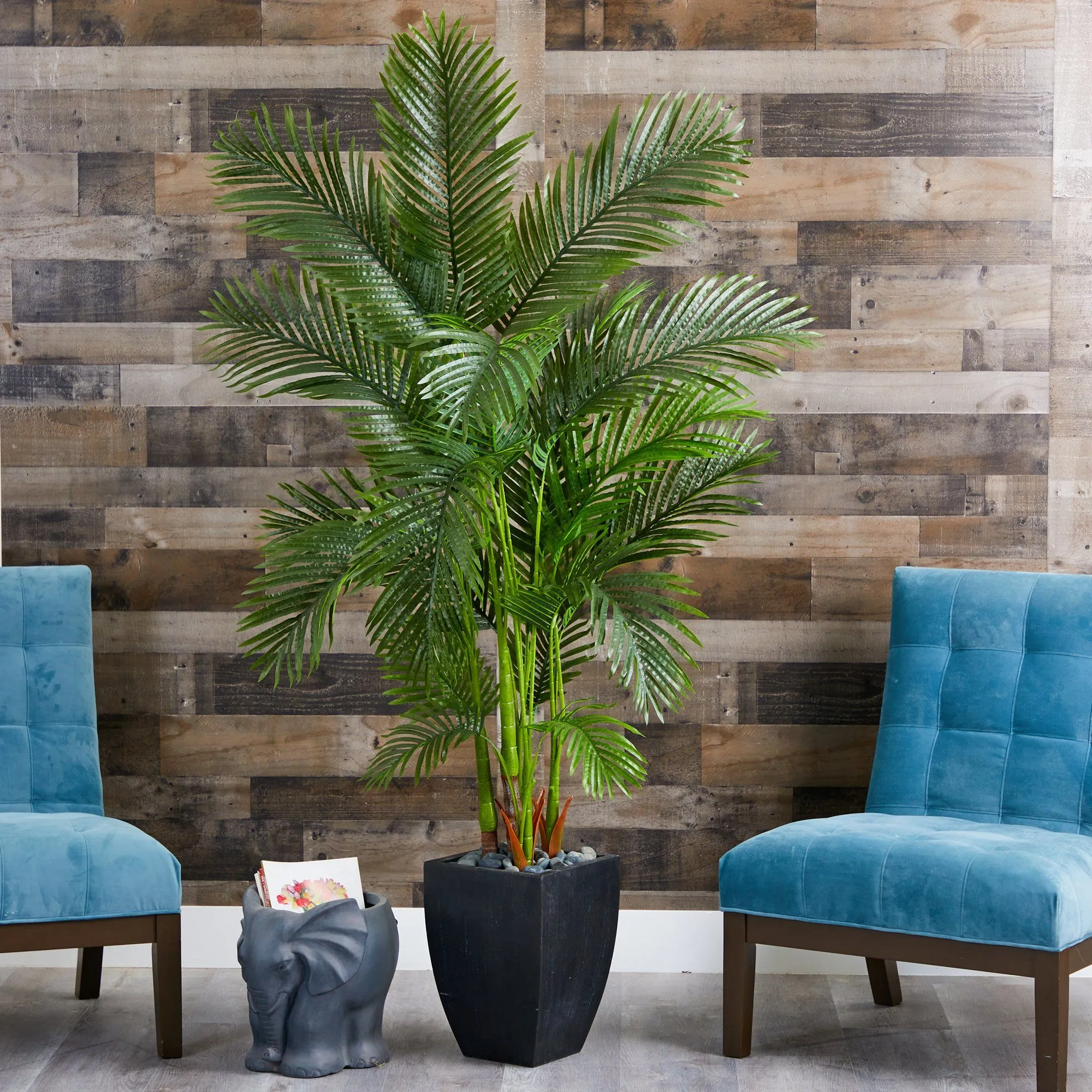 70” Areca Palm Artificial Tree in Black Planter