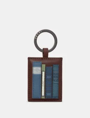 Bookworm Brown Leather Keyring