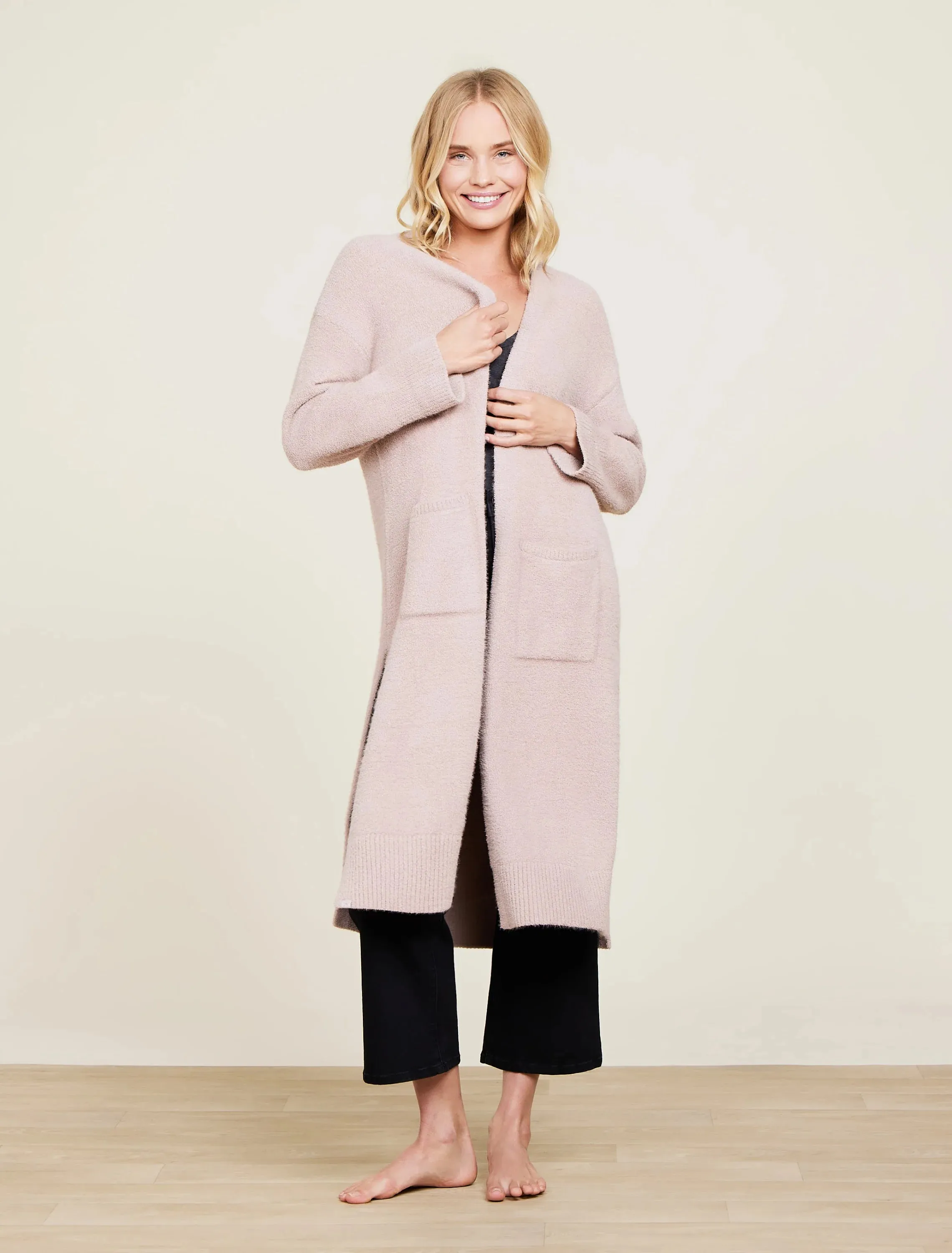 Cozy Chic Luxe High-Slit Cardigan