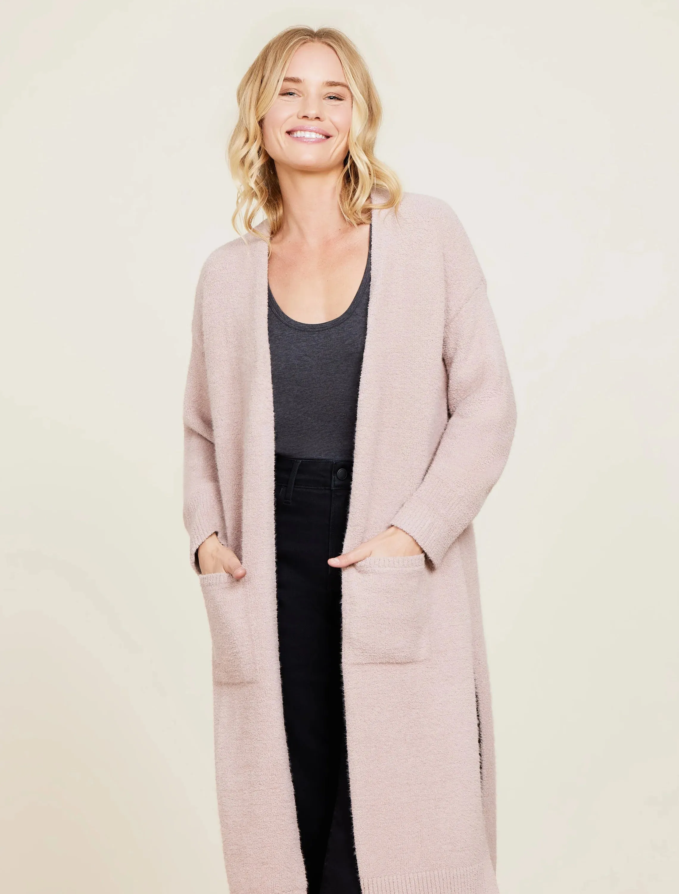 Cozy Chic Luxe High-Slit Cardigan