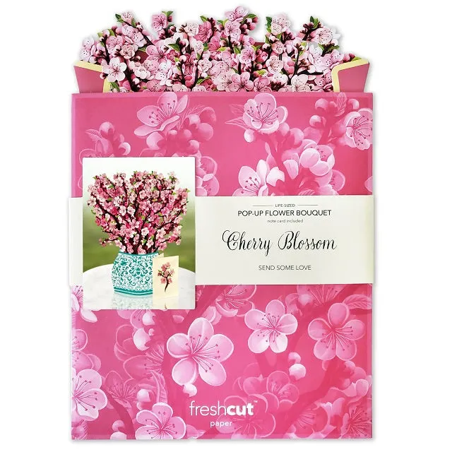 FreshCut Paper Pop Up Cherry Blossoms 3D Greeting Card