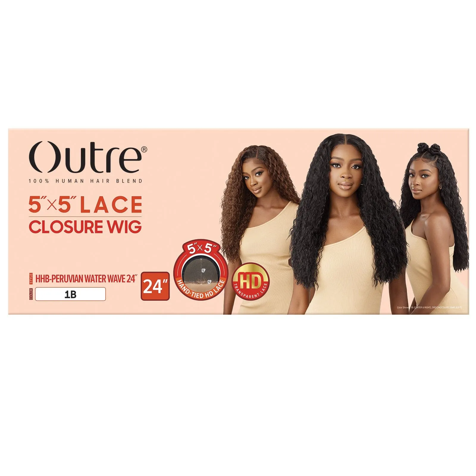 HHB-PERUVIAN WATER WAVE 24 | Outre Human Hair Blend 5X5 Lace Closure Wig