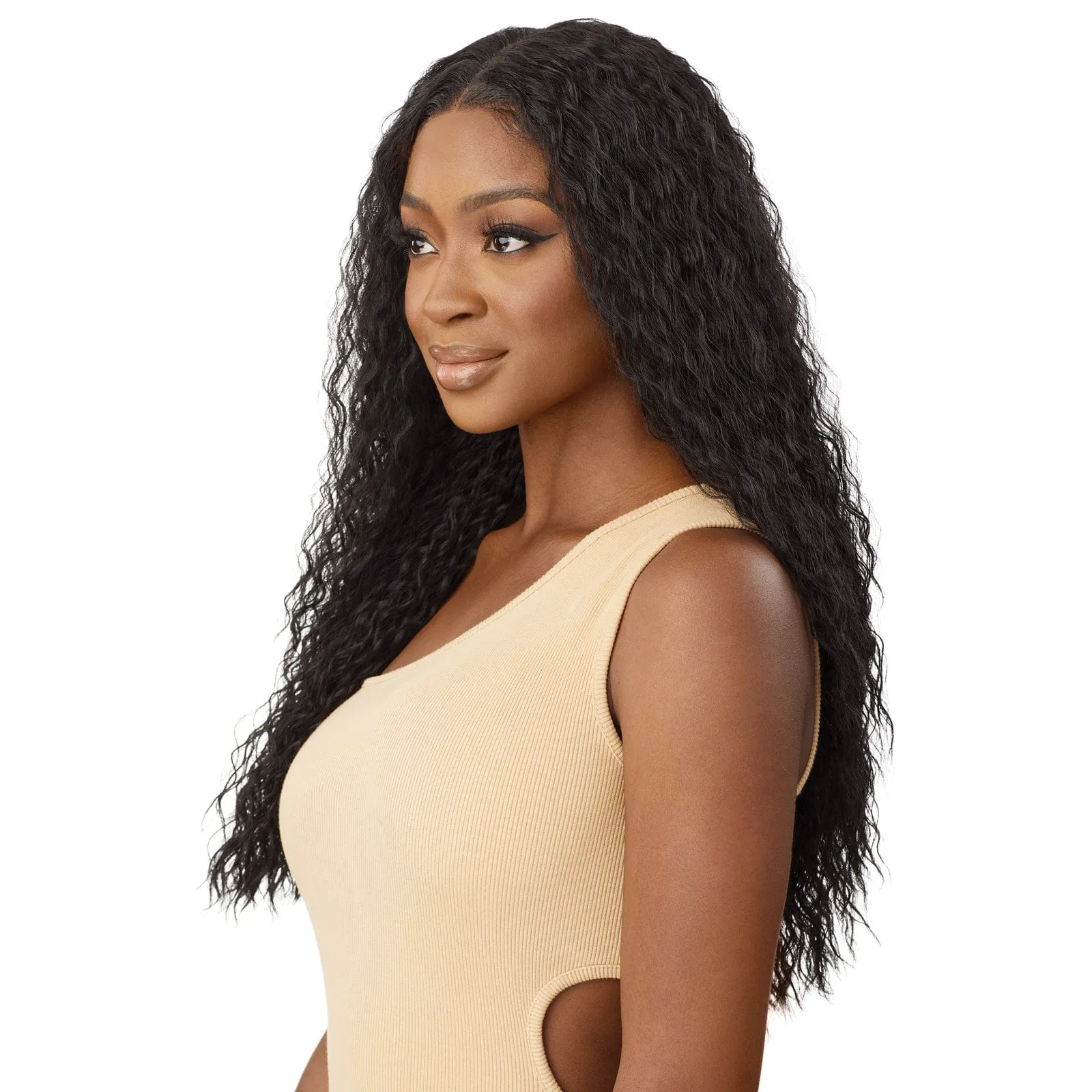 HHB-PERUVIAN WATER WAVE 24 | Outre Human Hair Blend 5X5 Lace Closure Wig