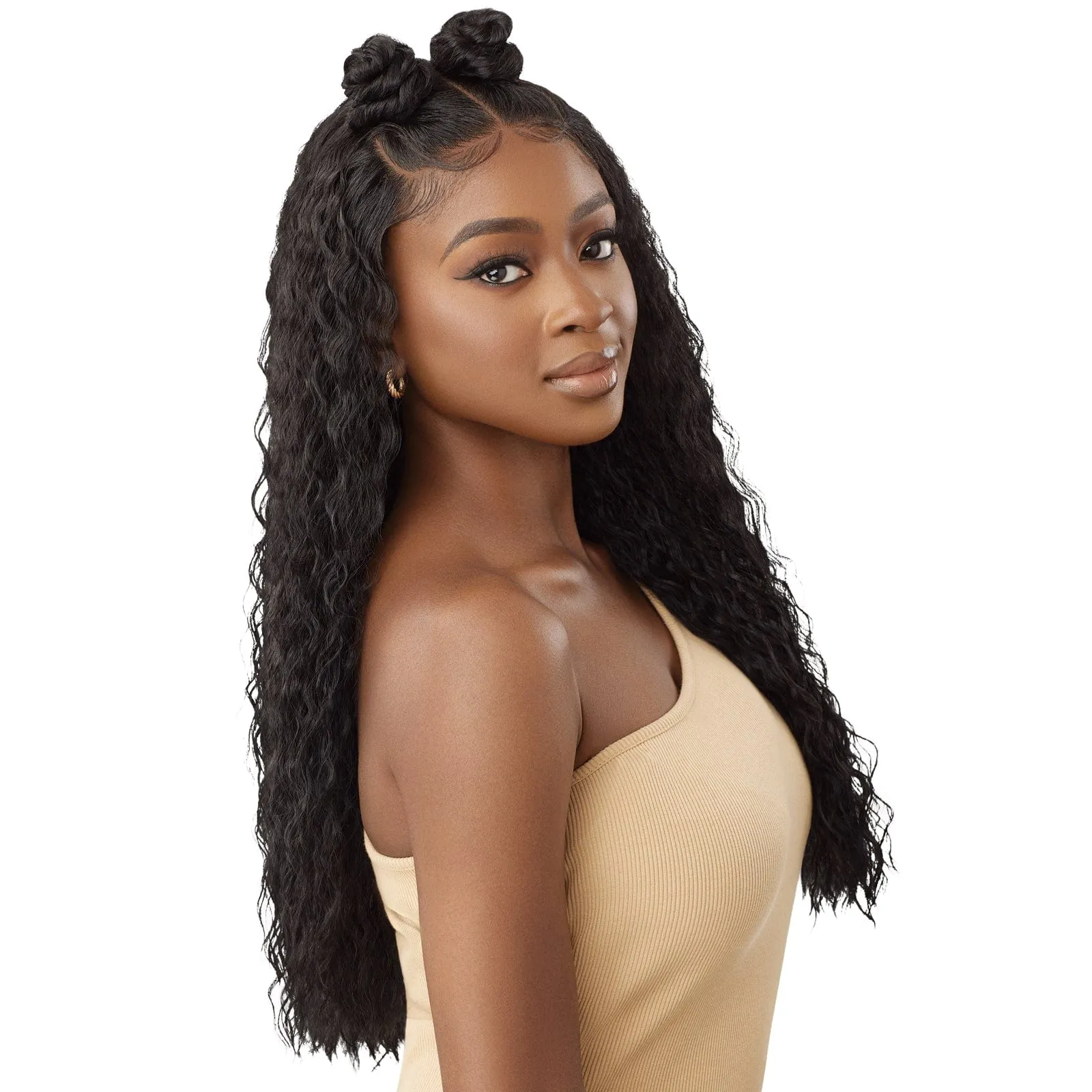 HHB-PERUVIAN WATER WAVE 24 | Outre Human Hair Blend 5X5 Lace Closure Wig