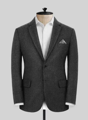 Italian Highlander Charcoal Herringbone Tweed Jacket
