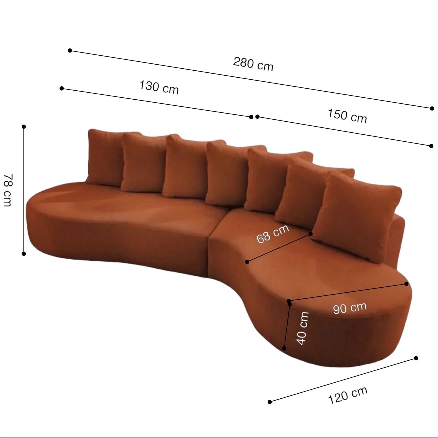 Lavina Sectional Curve Sofa