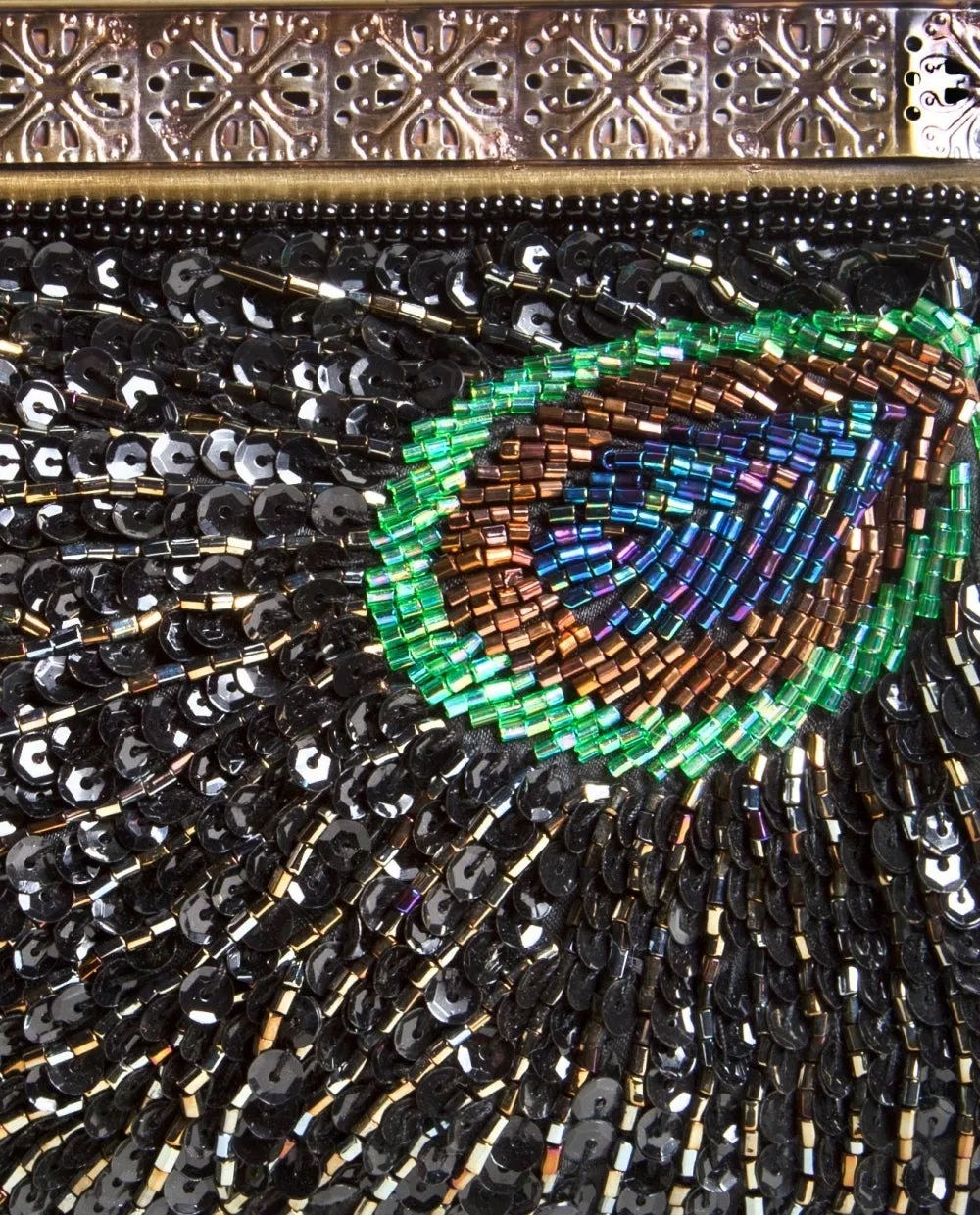 PEACOCK STARDUST BAG IN NOIR