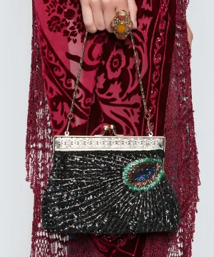PEACOCK STARDUST BAG IN NOIR