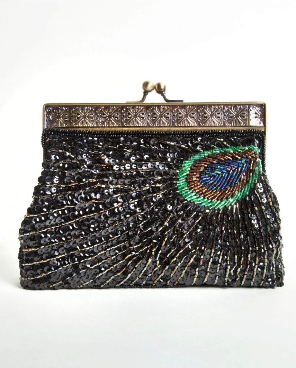 PEACOCK STARDUST BAG IN NOIR