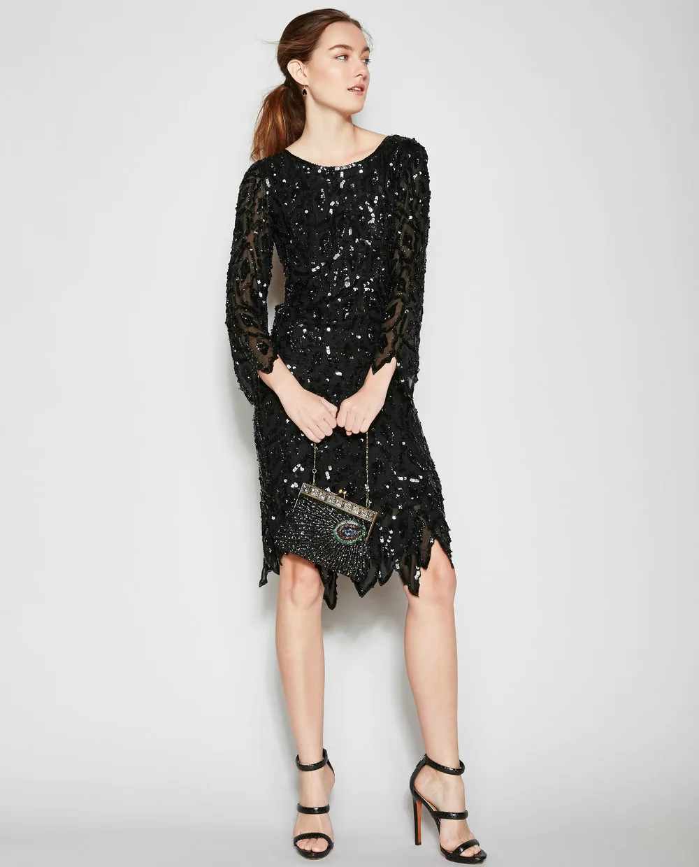 PEACOCK STARDUST BAG IN NOIR