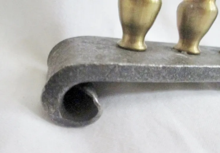 Rare Wrought Cast Iron Bronze MENORAH Rustic Candelabra Candle Holder Candlestick