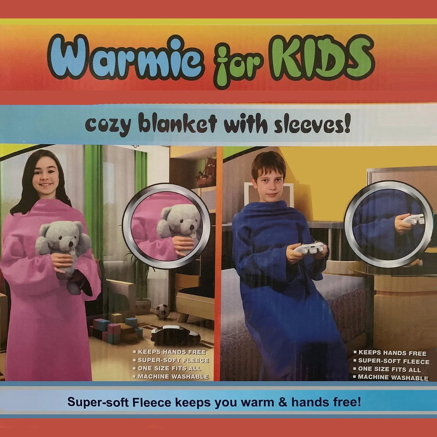 Warmie for Kids - Cozy Blank with Sleeves - Blue
