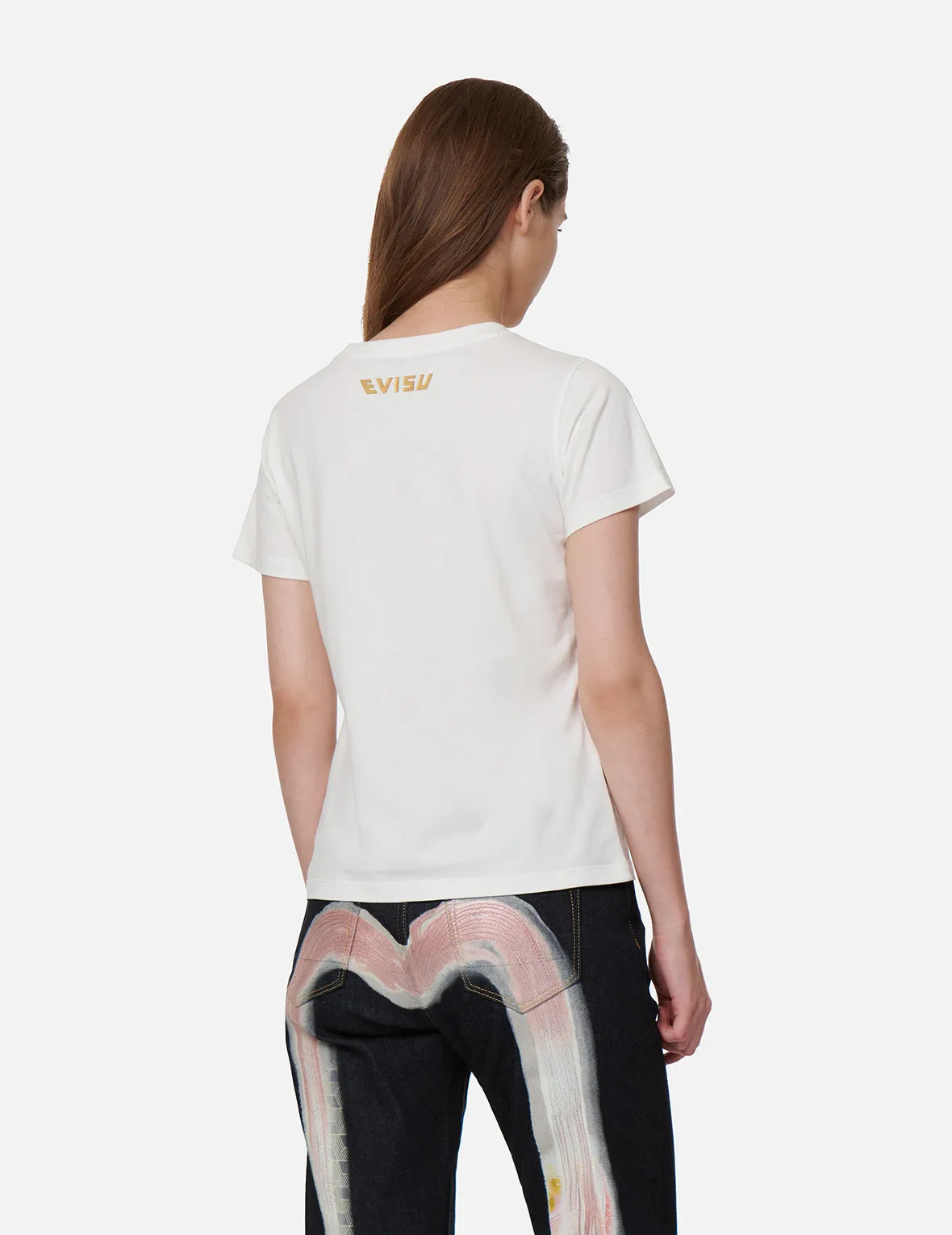 Wave-pattern Seagull Embroidery T-shirt