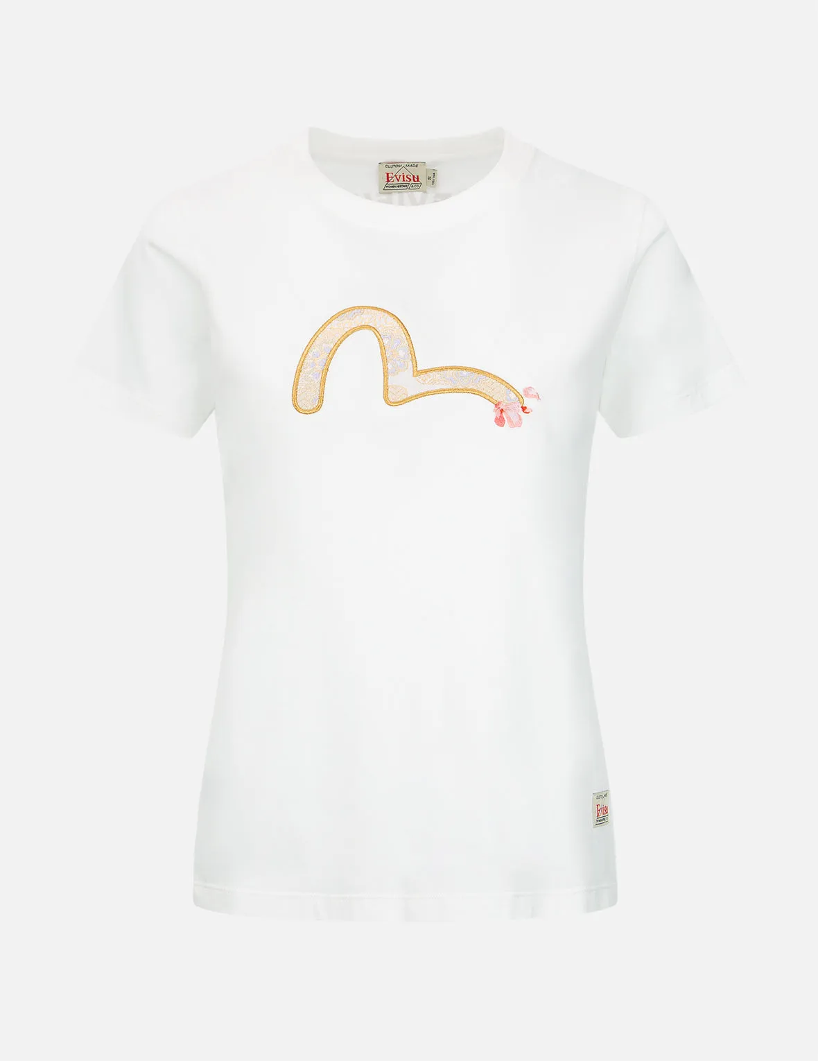 Wave-pattern Seagull Embroidery T-shirt