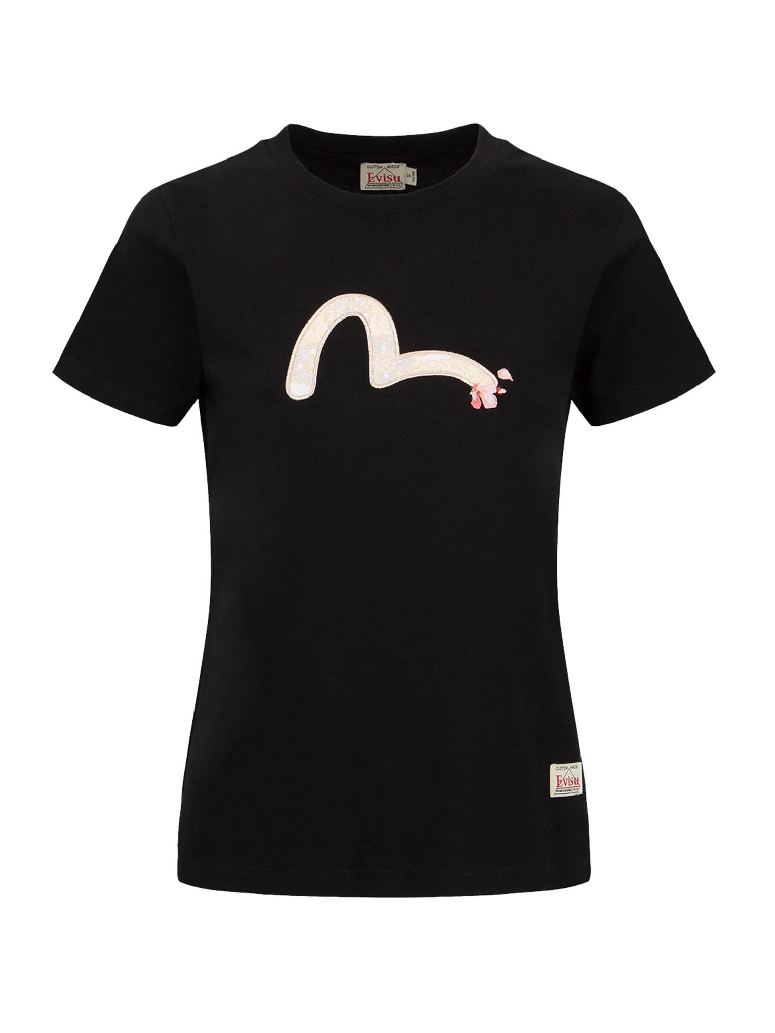 Wave-pattern Seagull Embroidery T-shirt