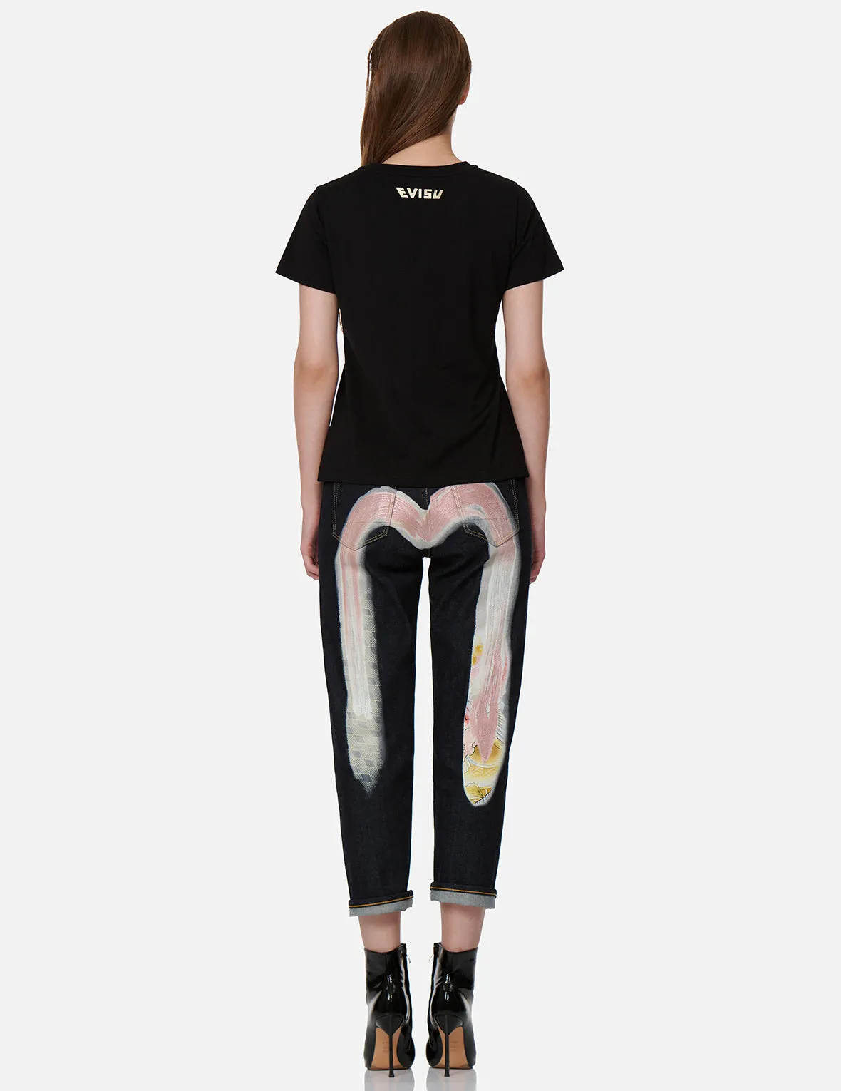 Wave-pattern Seagull Embroidery T-shirt