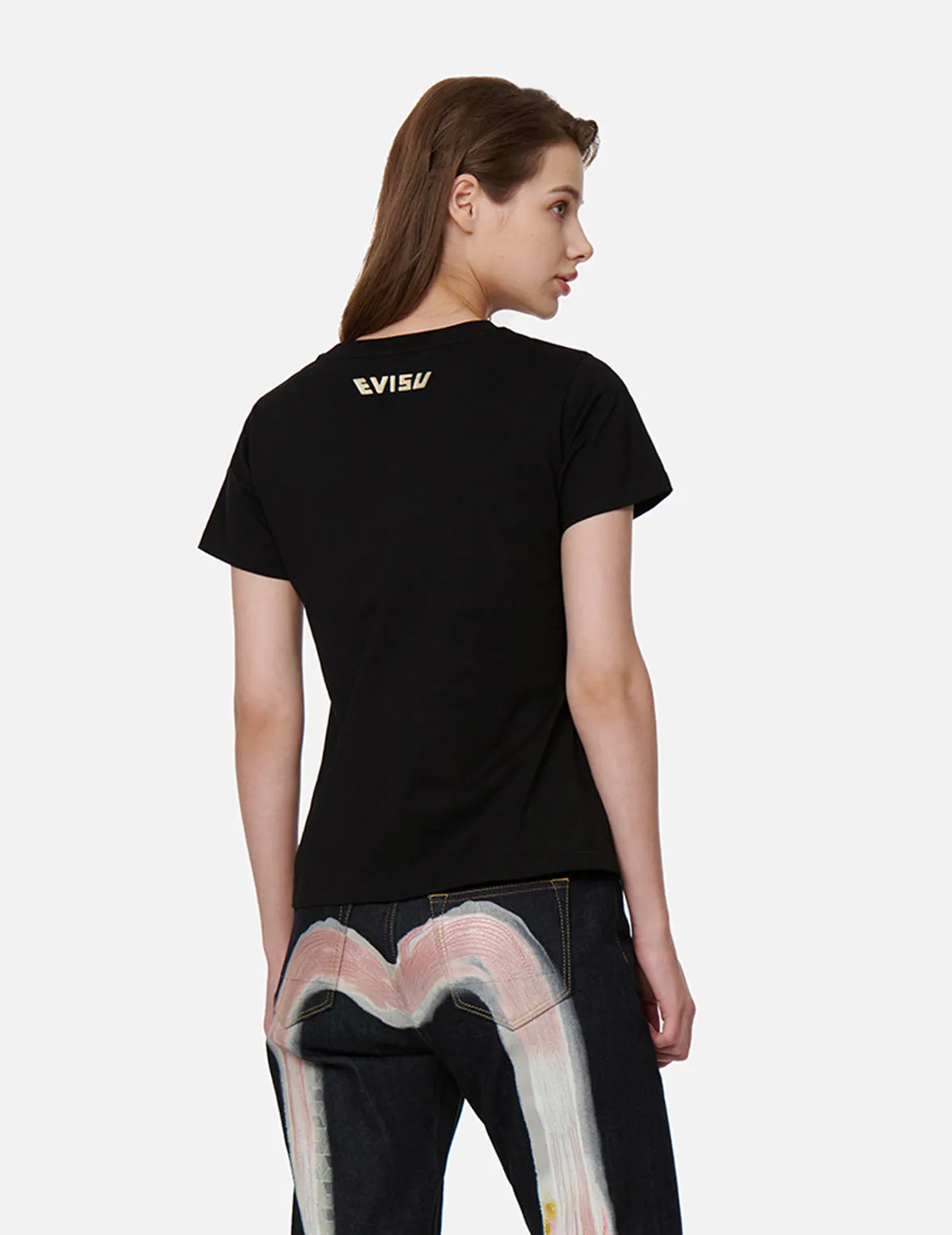Wave-pattern Seagull Embroidery T-shirt
